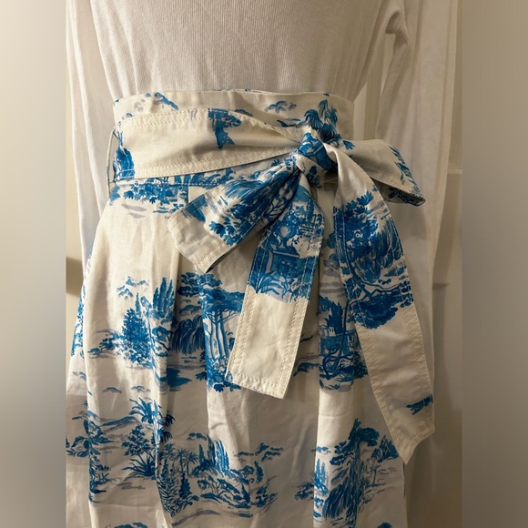 Ann Taylor Floral Toile Pleated Tie Waist Midi Skirt NWT! - Picture 8 of 14